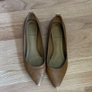 Tory Burch Women's Double T Buckle Pointed-Toe Flat